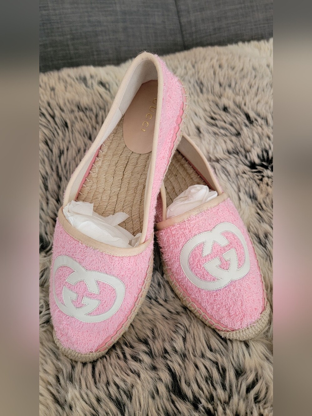 Gucci Pink Logo Espadrilles